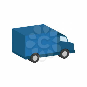 Delivery van, commercial vehicle symbol. Flat Isometric Icon or Logo. 3D Style Pictogram for Web Design, UI, Mobile App, Infographic. Vector Illustration on white background.