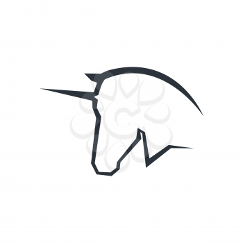 Unicorn Head Logo symbol. Template on White Background