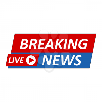 Breaking News Logo, Live Banner.TV news, Mass media design. Vector illustration