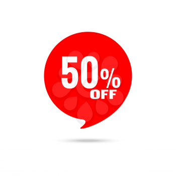 Discount banner, tag. 50 percent off. Template design. Special offer concept.