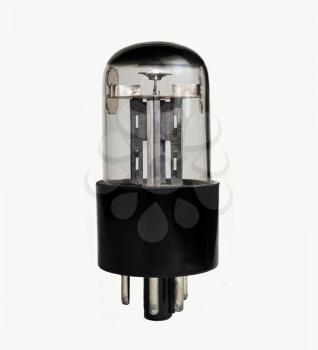 Vacuum electronic radio tube isolated on a white background