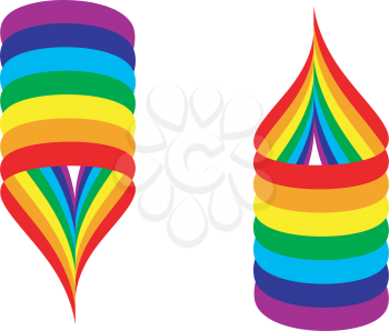 Illustration of an abstract figure from seven colours of a rainbow. It is possible to use for a logo.