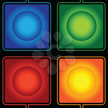 Illustration of abstract square shapes in different colors