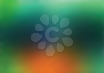 Illustration blurred abstract background of green and orange colors