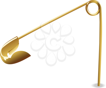 Illustration of an open gold pins on white background