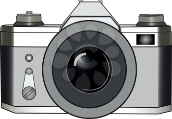 Illustration of classic slr camera isolated on white background