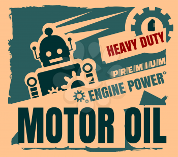 Vintage Label Design Template. Motor oil. Garage service and repair relative illustration