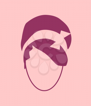 Woman silhouette. Retro fashion. Simple head icon