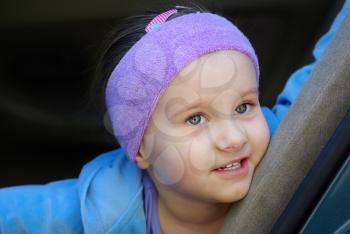 Close-up portrait of a little girl child.