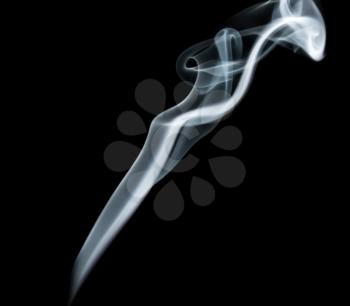 Photo of abstract smoke swirls on black background.