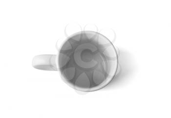 White ceramic mug or cup for coffee or tea isolated on white background. Clipping path.