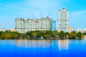 Strogino district skyscrapers Moscow background