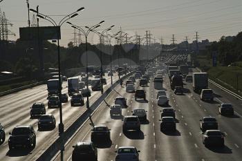 Moscow traffic jam illustration background