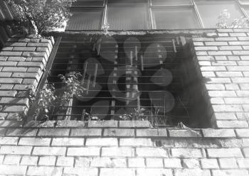 Black and white grunge window background