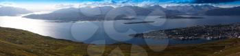 Norway fjord channels landscape background hd