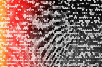 Horizontal black and white cells textured background with orange light leak