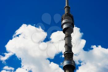 Vertical Moscow television tower background