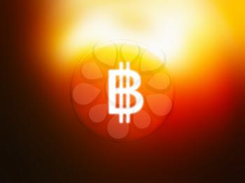 Glowing bitcoin sign illustration background hd