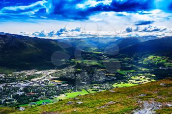 Oppdal mountain valley landscape background hd