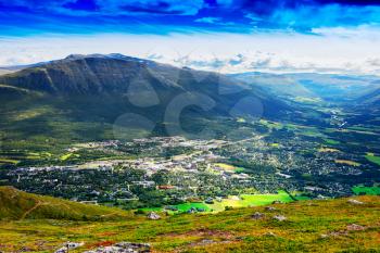 Oppdal mountain valley landscape background hd
