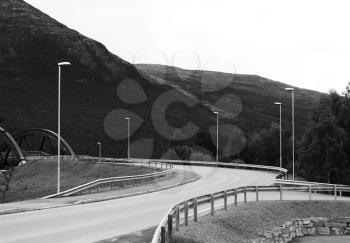 Norwegian transport city road with lamps background hd