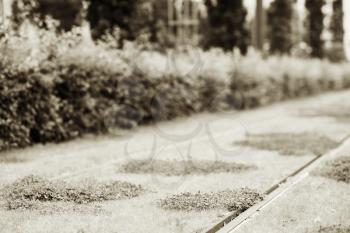 Oslo railway with sepia grass background hd