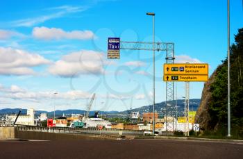 Trondheim downtown transport sign background hd