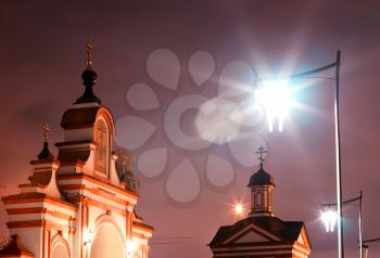 Altufievo church with light leak Moscow district background hd