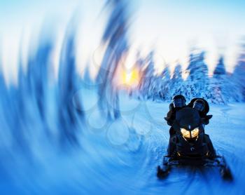 Snowmobile swirl abstraction background