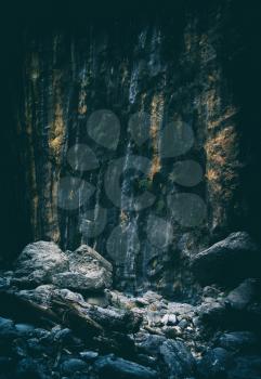Vertical vintage pale stone rock mountain texture backdrop