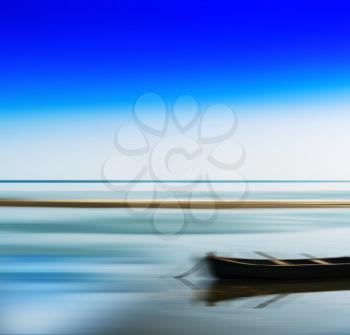 Horizontal vivid vibrant travel boat blur abstraction background backdrop