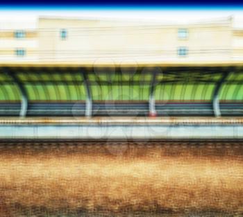 Vintage square train station blurred abstraction background