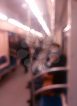 Vertical inside moscow metro carriage bokeh background hd