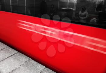 Diagonal rushing red train background hd