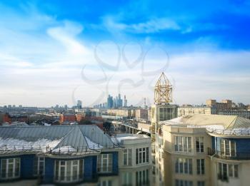 View on downtowm of Moscow background hd