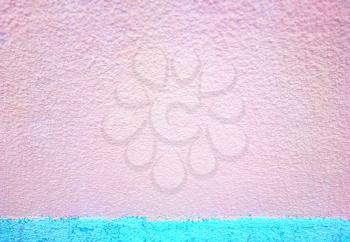 Pink concrete wall with aqua cyan bottom line background