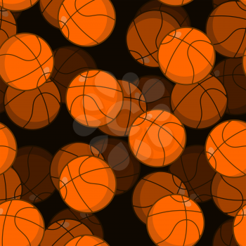 Basketball 3D seamless pattern. Sports accessory ornament. Basketball volume background. Orange spherical. Texture for sports team game with ball
