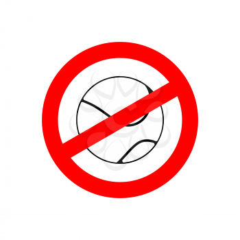 Stop tennis. Prohibited team game. Red prohibition sign. Crossed-gaming ball. Ban symbol
