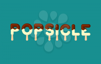 Popsicle typography. Ice cream lettering. Cold sweets alphabet 

