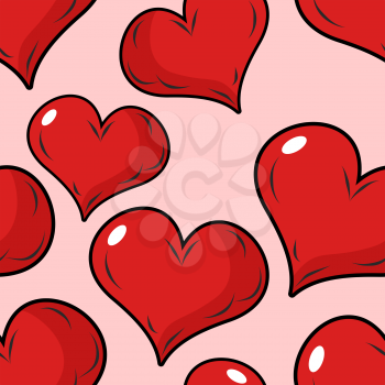 Love seamless pattern for Valentines day. Background for holiday lovers. Red heart.
