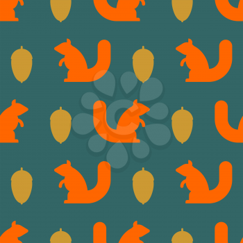 Squirrel and nut pattern. Kids fabric texture