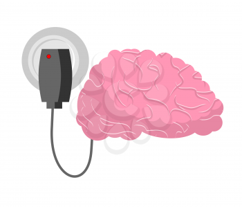 Charging for brain. Human brains and charger

