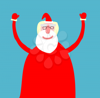 Santa Claus isolated. Merry Christmas grandfather. Xmas and New Year illustration
