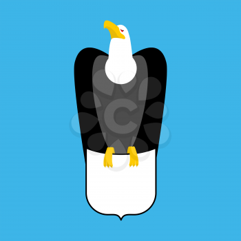 Bald eagle and shield. big strong bird Emblem
