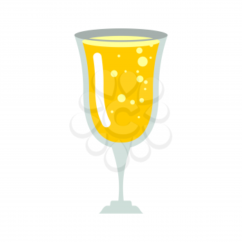 Glass of champagne isolated. wineglass of wine on white background
