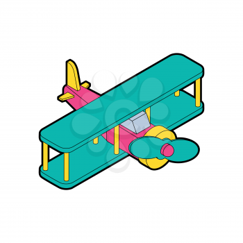 Plane cartoon style. Toy aircraft Kids Style. vector illustration
