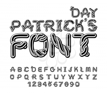 Patrick's Day font. Traditional Irish national ABC. Celtic alphabet for holiday in Ireland
