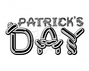 Patrick's Day lettering emblem. Celtic font letters. National Holiday in Ireland. Traditional Irish Festival