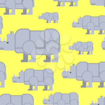 Rhinoceros seamless pattern. Wild beast herd ornament. Animal background
