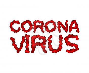 Coronavirus lettering sign. bacteria letter. Epidemic alphabet. Letters are made up of viruses. 2019-ncov font
